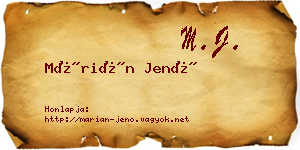 Márián Jenő névjegykártya